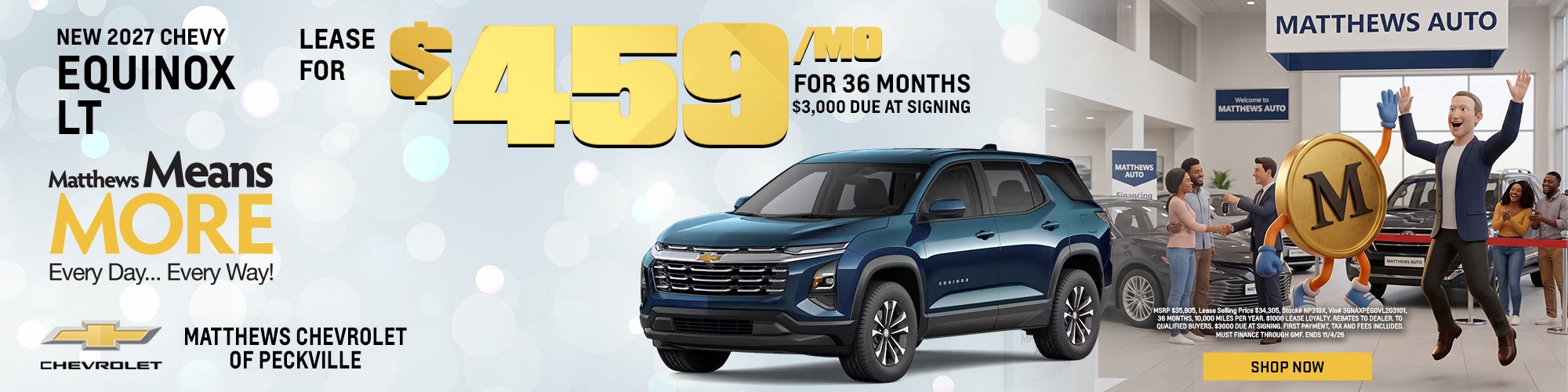 New 2027 Equinox Lease for $459/mo. for 36 months